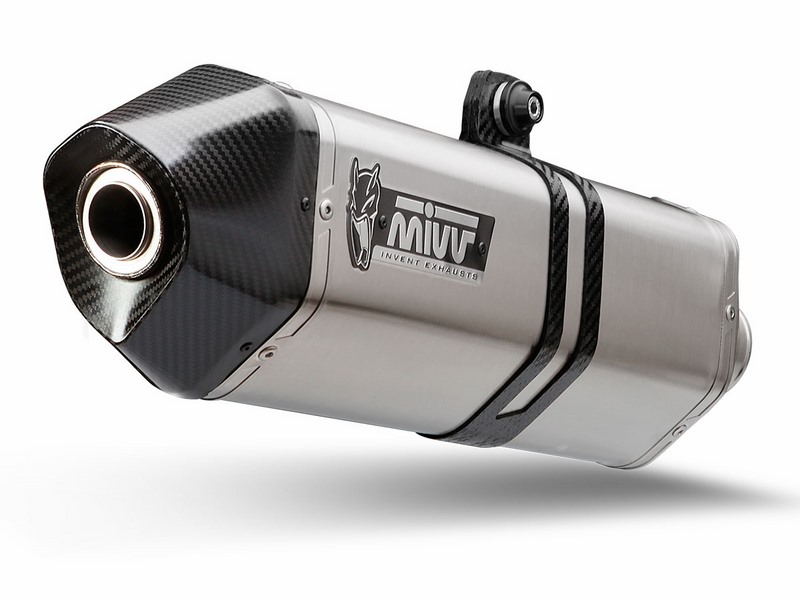 MIVV / ミヴマフラー SPORT スリップオン Muffler SPEED EDGE STAINLESS STEEL carbon cap WITH CATALYZER CONVERTING KI|ワンダーテック