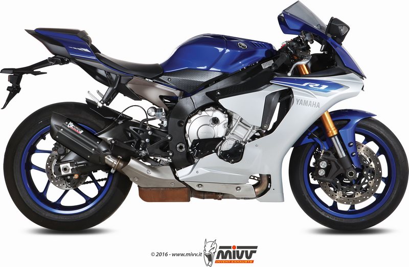 MIVV / ミヴSUONO スリップ オン ブラックステンレススチール for YAMAHA YZF 1000 R1 (2015 - 2016) | Y.050.L｜ワンダーテック