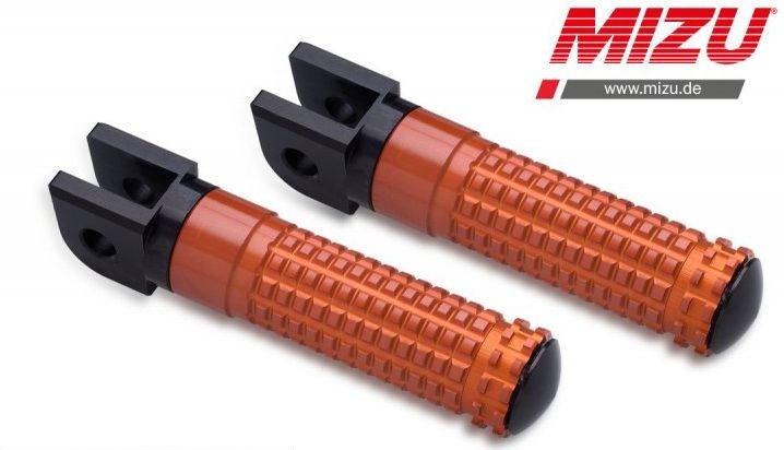 Mizu レーシングフットペグ ABE認可品 ブラック/オレンジ | 409SO1110007