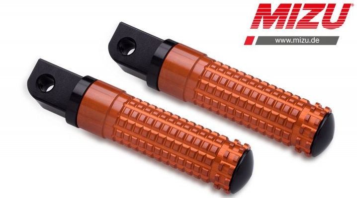Mizu レーシング パッセンジャーフットペグ ABE認可品 ブラック/オレンジ | 409SO1120032 16,030円