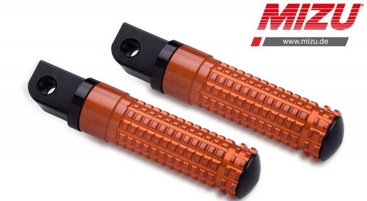 Mizu レーシング パッセンジャーフットペグ ABE認可品 ブラック/オレンジ | 409SO1120034 16,717円