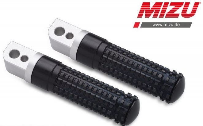 Mizu レーシング パッセンジャーフットペグ ABE認可品 シルバー/ブラック | 409TS1120008