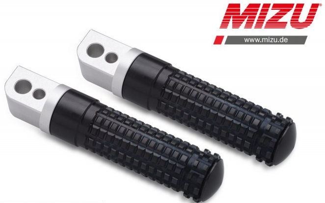Mizu レーシング パッセンジャーフットペグ ABE認可品 シルバー/ブラック | 409TS1120020