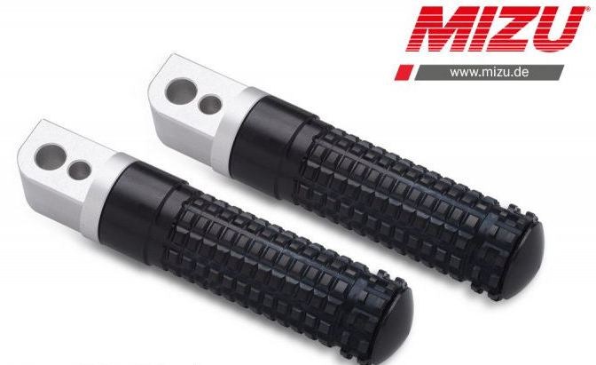 Mizu レーシング パッセンジャーフットペグ ABE認可品 シルバー/ブラック | 409TS1120045