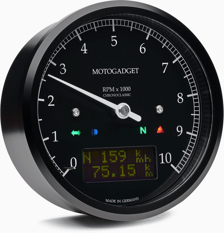 Motogadget / モトガジェット クロノクラシック スピード (ダークLCD) ブラック | 2004082｜ワンダーテック 66,605円