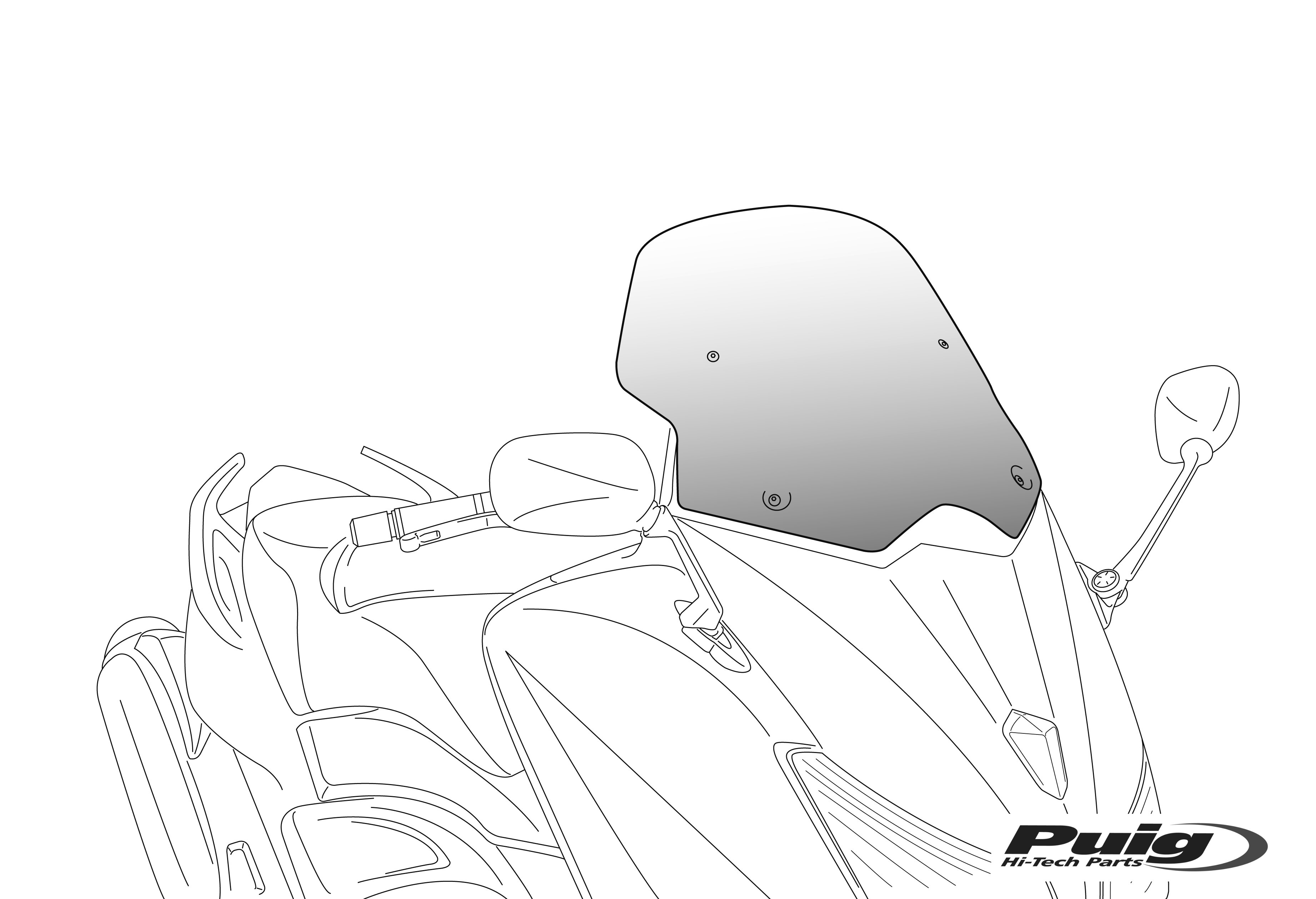 Puig／プーチ ウィンドシールド V-Tech Line スポーツ- クリア | 6283W