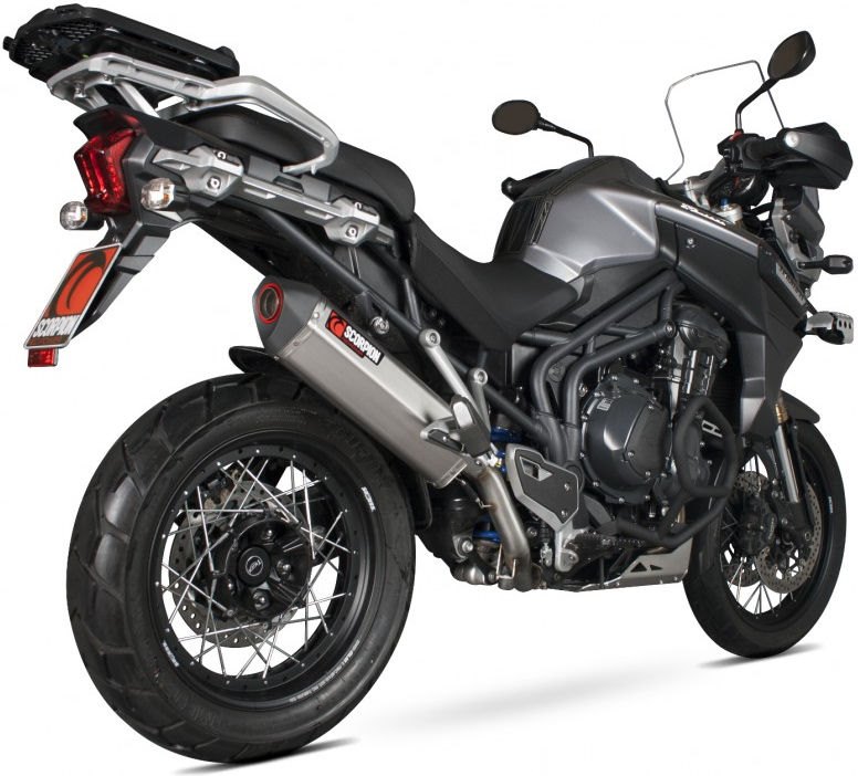 Scorpion / スコーピオンエキゾースト Serket スリップオン ステンレススリーブ eマーク Triumph Tige｜ワンダーテック