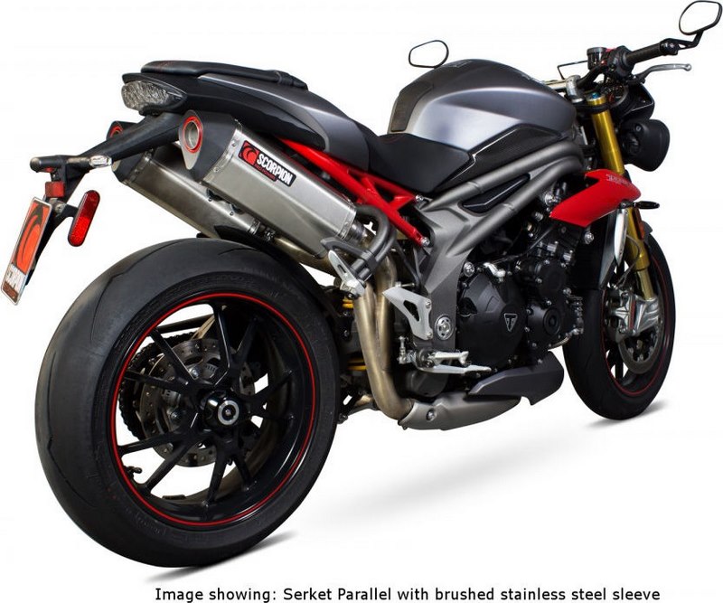 Scorpion / スコーピオンエキゾースト Serket スリップオン (ペア) チタンスリーブ eマーク Triumph S｜ワンダーテック 51,300円