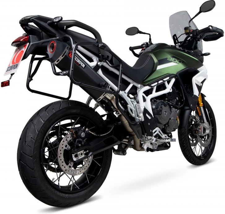 Scorpion / スコーピオンマフラー Serket Parallel Slip-on ブラック Ceramic Coated Sleeve. Fits with panniers (NON EU HOM