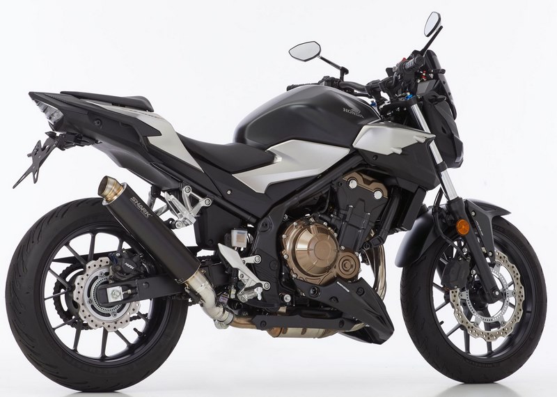 SHARK / シャークマフラー SRC 4 slip on exhaust (2-1)- Black- Round | 845102