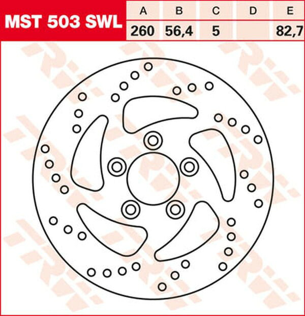 TRW REAR BRAKE DISC XL SWEPT LEFT | MST503SWL