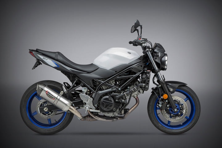 Yoshimura / ヨシムラ USA SV650 17-22/SV650X 19-22 Alpha Stainless Slip-On Exhaust- W/ Stainless Muffler | 11670BM521