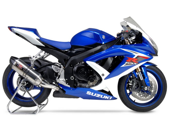 Yoshimura / ヨシムラ USA GSX-R600/750 08-10 R-77 Stainless Slip-On Exhaust- W/ Stainless Muffler | 1170205