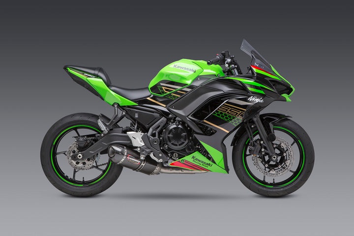 Yoshimura / ヨシムラ USA Ninja/Z 650 17-22 Race Alpha Stainless Full Exhaust- W/ Carbon Fiber Muffler | 14651AM220