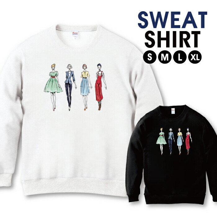 楽天市場 ファッション雑誌風デザイン おしゃれ アパレル カラフル ビッグシルエット スウェット トレーナー ユニセックス メンズ レディース 長袖 綿100 コットン ゆったり 大きめ アメリカ規格 リブ付き 黒 白 ブラック ホワイト Woodgreen スマホケースの町