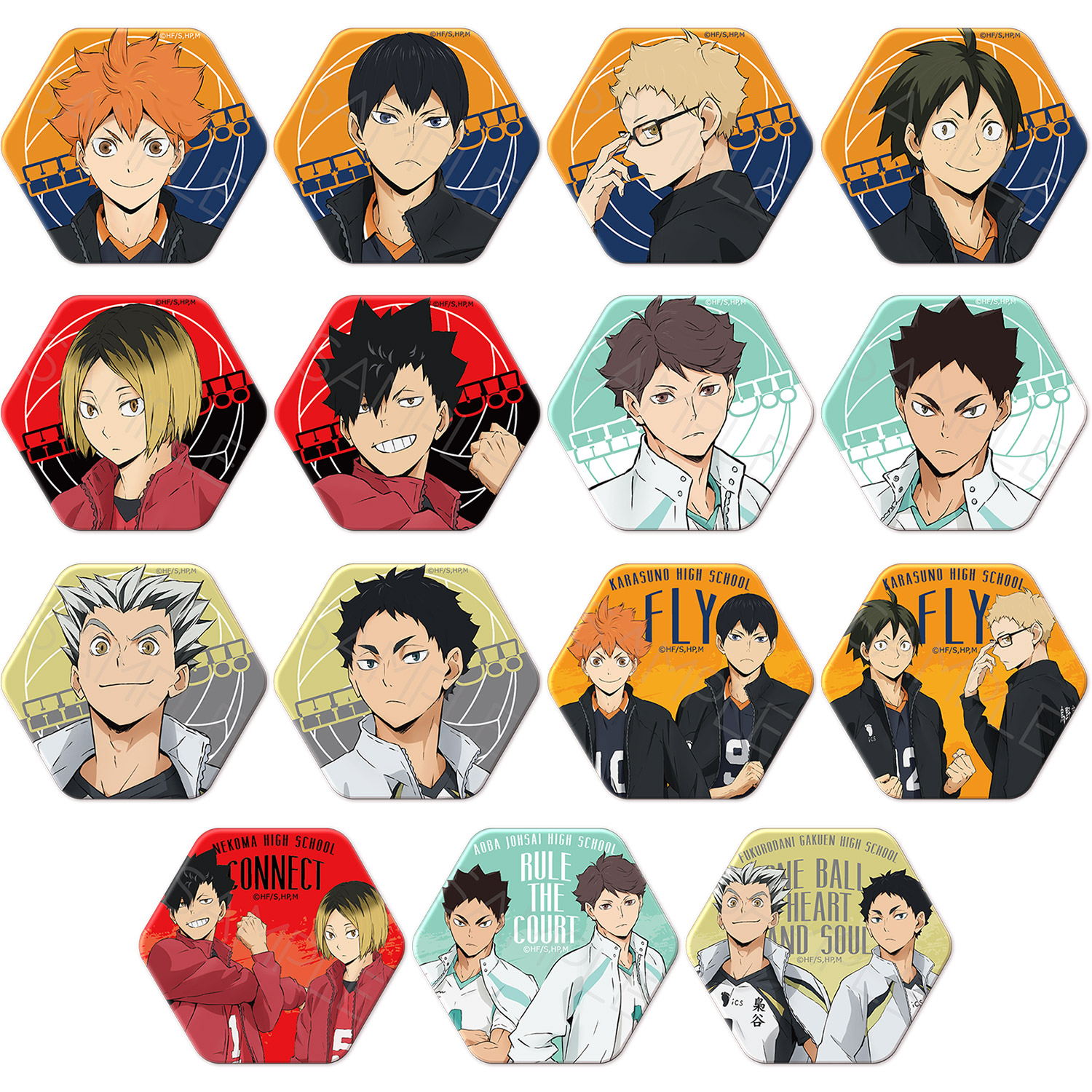 楽天市場】『ハイキュー!!』 第7弾 六角形缶バッジ YA(日向翔陽) YB