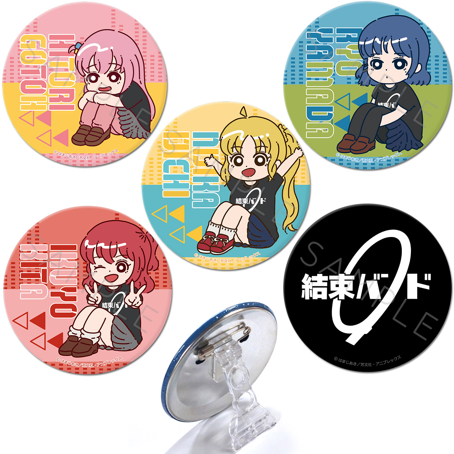 ぼっち•ざ•ろっく！ 缶バッジ ゲーマーズ特典 ひとり リョウ 虹夏 郁代 ぼっち・ざ・ろっく! ひとり/虹夏/リョウ/郁代ら結束バンド