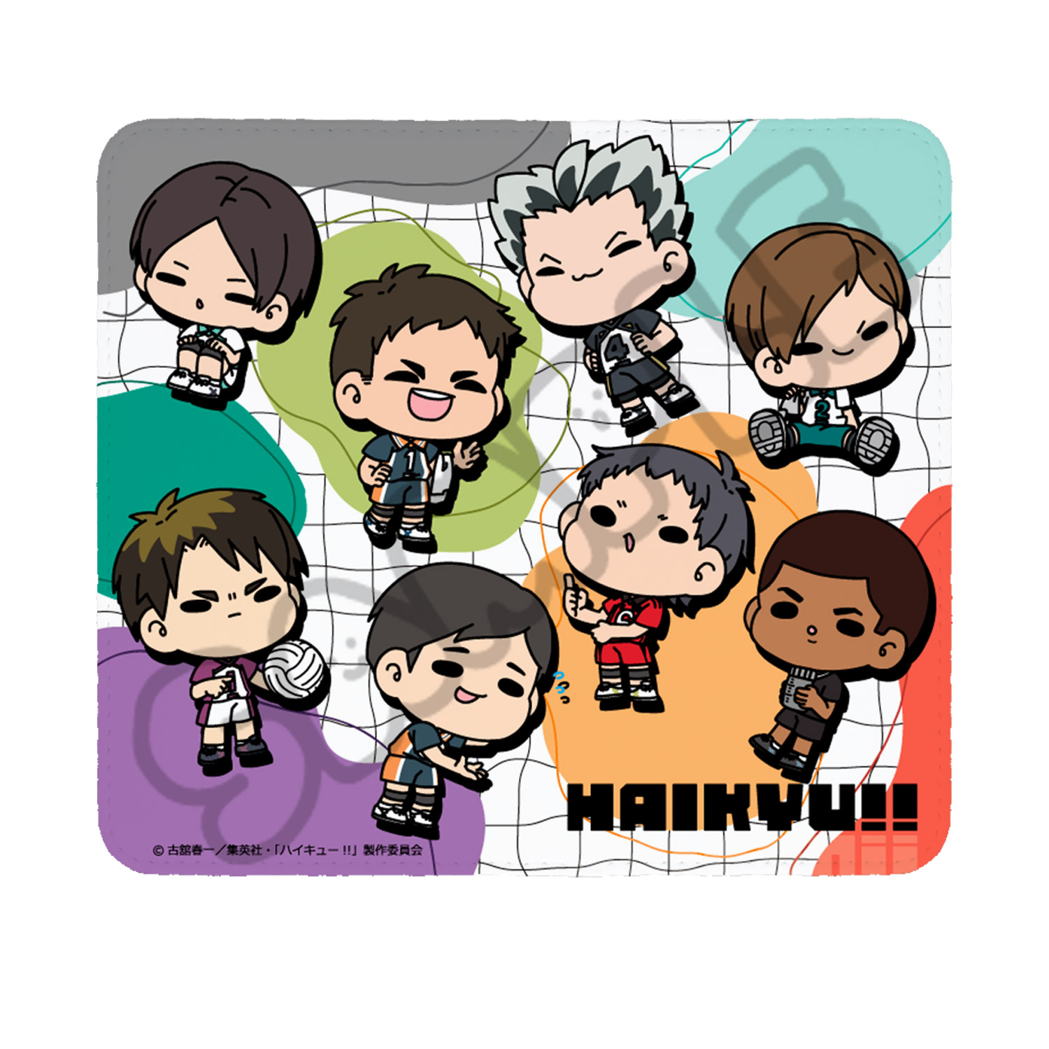 「ハイキュー!!」みんなmochocho化大作戦！第7弾 マウスパッド M-YA(集合) 澤村大地 縁下 力 国見 英 福永招平 二口堅治 牛島若利 木兎光太郎 尾白アラン キャラクターグッズ 合皮 フェイクレザー 公認グッズ画像