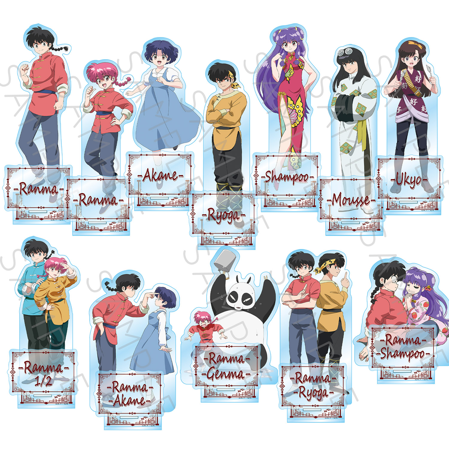 TVアニメ『らんま 1/2』 アクリルスタンド 早乙女乱馬 らんま 天道あかね 響 良牙 シャンプー ムース 久遠寺右京 乱馬＆らんま 乱馬＆あかね らんま＆玄馬（パンダ） 乱馬＆良牙 乱馬＆シャンプー キャラクターグッズ アクスタ 推し活 公認グッズ らんま1/2画像