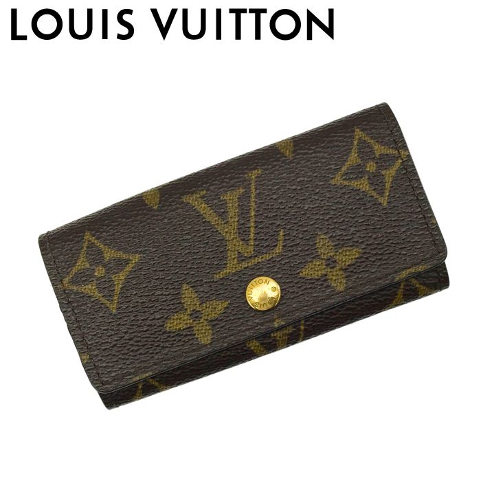 【中古】LOUIS VUITTON ルイヴィトン キーケース 4連【やや傷や使用感あり】M62631 モノグラム ミュルティクレ4 キーホルダー キーリング ブラウン メンズ レディース ブランド r-lv-kc-p260125-03|WOODNET 店