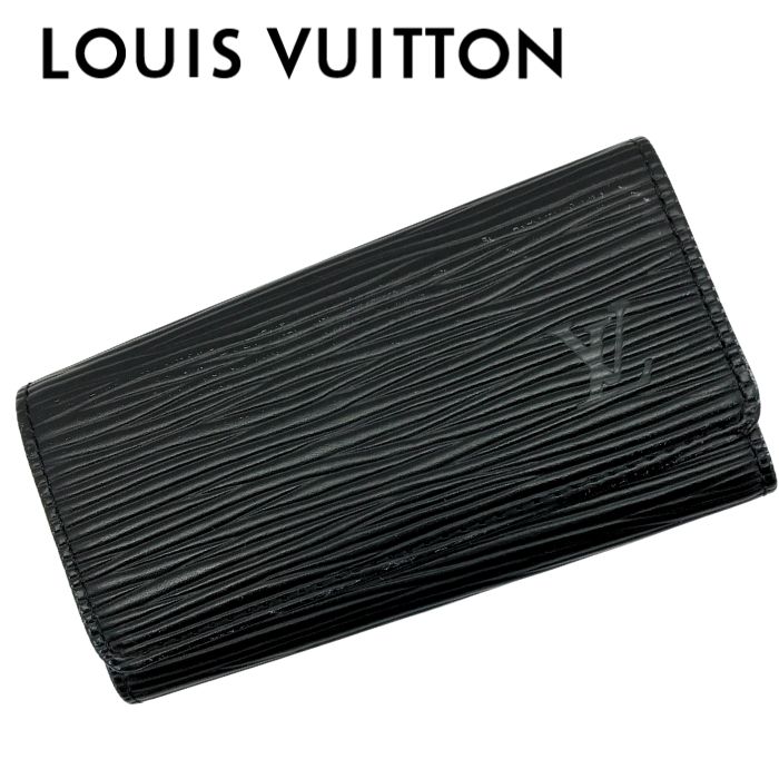 【中古】LOUIS VUITTON ルイヴィトン キーケース 4連【非常に良い】ブラック M63822 エピ ミュルティクレ4 キーリング キーホルダー 鍵入れ ノワール メンズ レディース ブランド r-lv-kc-p260212-03