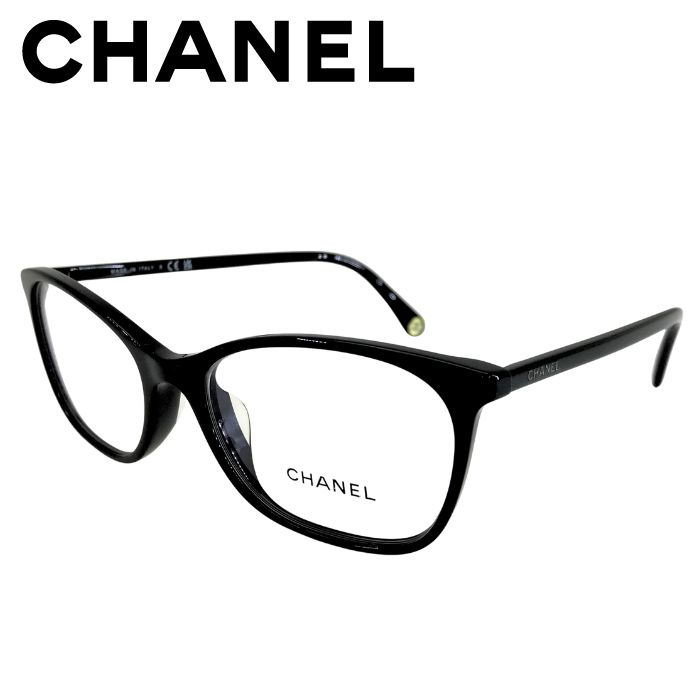 【中古】CHANEL シャネル 眼鏡一こま【未当て嵌める品】メガネ 黒いこと 3414A-C501 めがね 示威運動水晶体付き添い人 メンズ レディース ブランド名 r-ch-e-0525-06