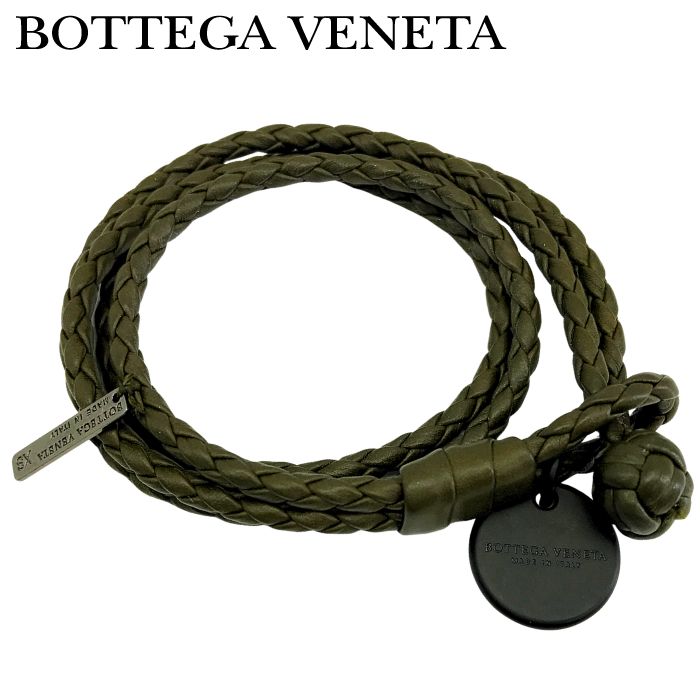 【中古】BOTTEGA VENETA ボッテガヴェネタ ブレスレット【ほぼ新品】ダークブラウン サイズ#XS 細め 小さめ イントレチャート レザー 革 二重巻き ダブルラップ 女性用 レディース ブランド r-bo-b-0564-08｜WOODNET　店