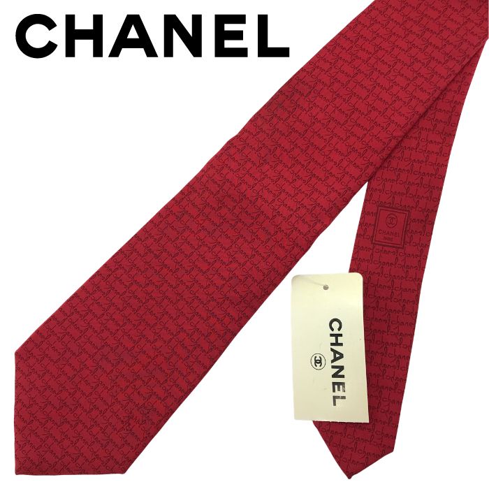 【中古】CHANEL シャネル タイ【ほぼ新品】9.5珊 赤いこと 商行為 成人男性用 亭主もち用 メンズ レディース ブランド名 r-ch-t-p260412-03
