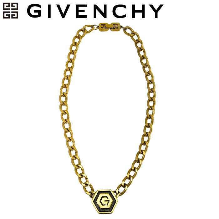【中古】GIVENCHY ジバンシー 首飾り【人並み外れたに好いたらしい】チェーンチョーカー 38糎 ゴールド 太め 成人男性用 お上さん用 メンズ レディース ブランド名 r-gi-n-j260409-04