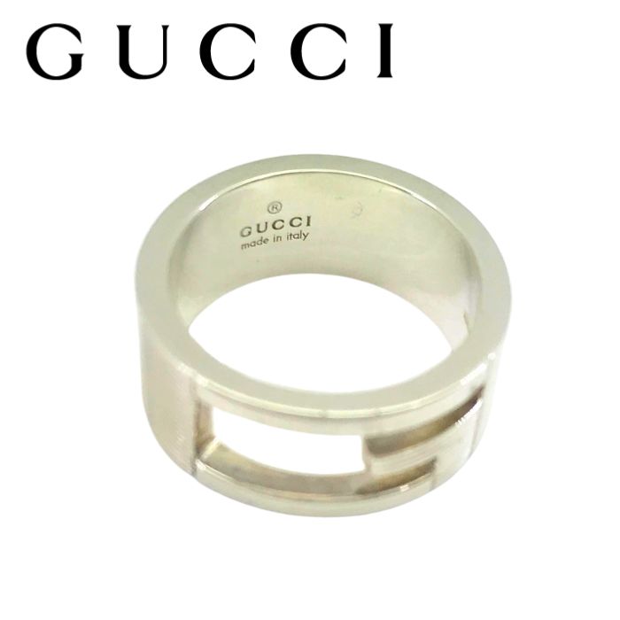 【中古】GUCCI グッチ 指輪 リング【非常に良い】9号 ブラデッドG シルバー SV925 Gリング アクセサリー メンズ レディース ブランド r-gg-r-p250624-01｜WOODNET　店