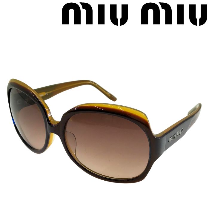 【中古】miu miu ミウミウ ミュウミュウ サングラス【非常に良い】グラデーションブラウン UVカット 紫外線カット レディース ブランド r-miu-s-p250803-01