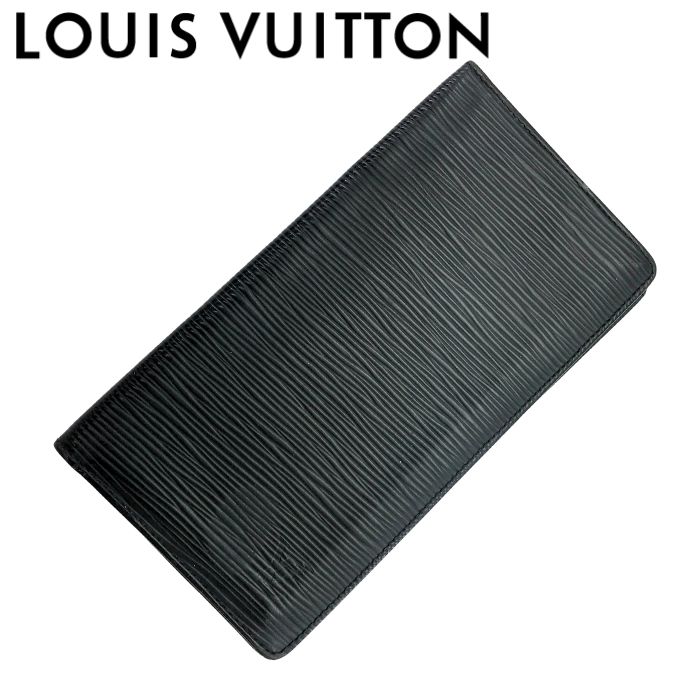 【中古】LOUIS VUITTON ルイヴィトン 二つ折り 長財布【やや傷や使用感あり】M63212 エピ ポルトカルト クレディ ウォレット ノワール ブラック メンズ ブランド r-lv-w-p251016-05