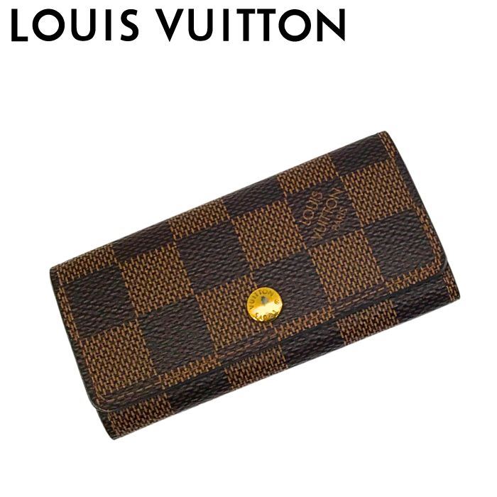 【中古】LOUIS VUITTON ルイヴィトン キーケース 4連【やや傷や使用感あり】N62631 ダミエ ブラウン ミュルティクレ4 鍵入れ レディース メンズ ブランド r-lv-k-p251008-01|WOODNET 店