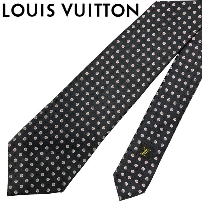 【中古】LOUIS VUITTON ルイヴィトン ネクタイ【非常に良い】 9cm ダークグレー ビジネス ブランド r-lv-t-p251116-05