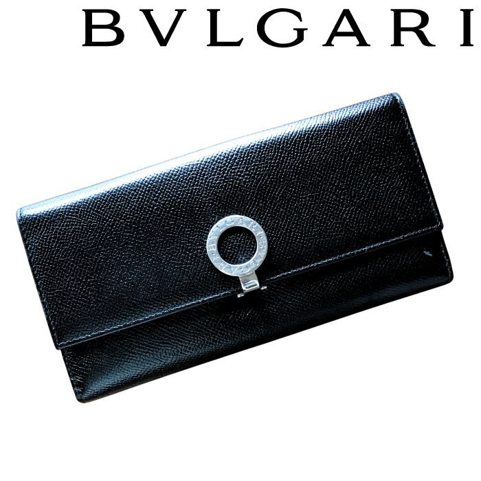 【中古】BVLGARI ブルガリ 二つ折り 長財布【非常に良い】ブルガリブルガリ レザー ブラック 小銭入れ レディース ブランド r-bv-w-p241201-09