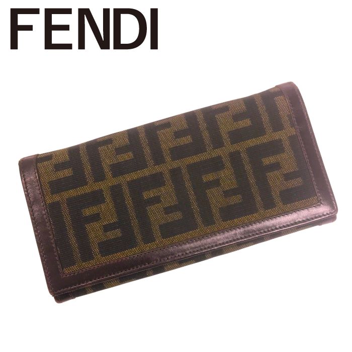 【極美品】FENDI フェンディ　ズッカ柄　二つ折り財布　長財布　ヴィンテージ 楽天市場】fendi 長財布 ズッカ柄の通販