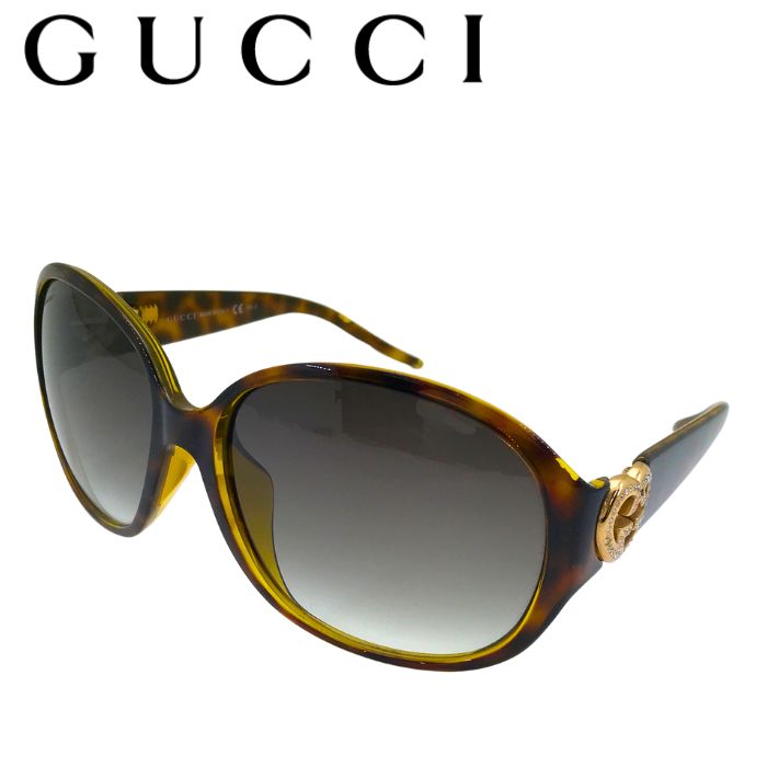 【中古】GUCCI グッチ サングラス【傷や使用感が目立つ】グラデーションブラック ラインストーン フレーム一部破損 UVカット レディース r-gg-s-p250129-05
