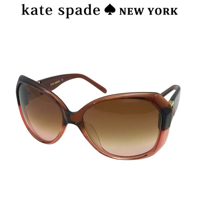 【中古】kate spade ケイトスペード サングラス【ほぼ新品】グラデーションブラウン×ピンク UVカット レディース ブランド r-ks-s-p250128-02