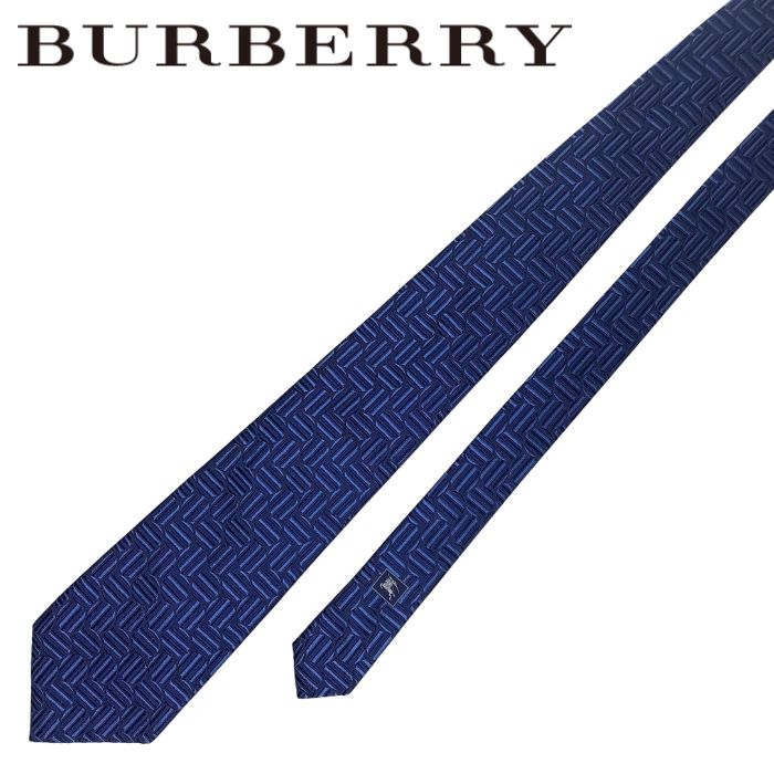 新品 バーバリー BURBERRY ネクタイ シルク ブルー チェック シルクタイ (ネイビー Blue) - メンズ, シルク