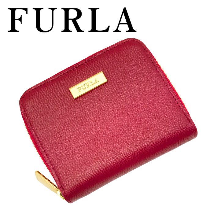 【中古】FURLA フルラ ジップアラウンド財布【ほぼ新品】レッド レザー レディース ブランド r-fu-w-0561-05｜WOODNET　店