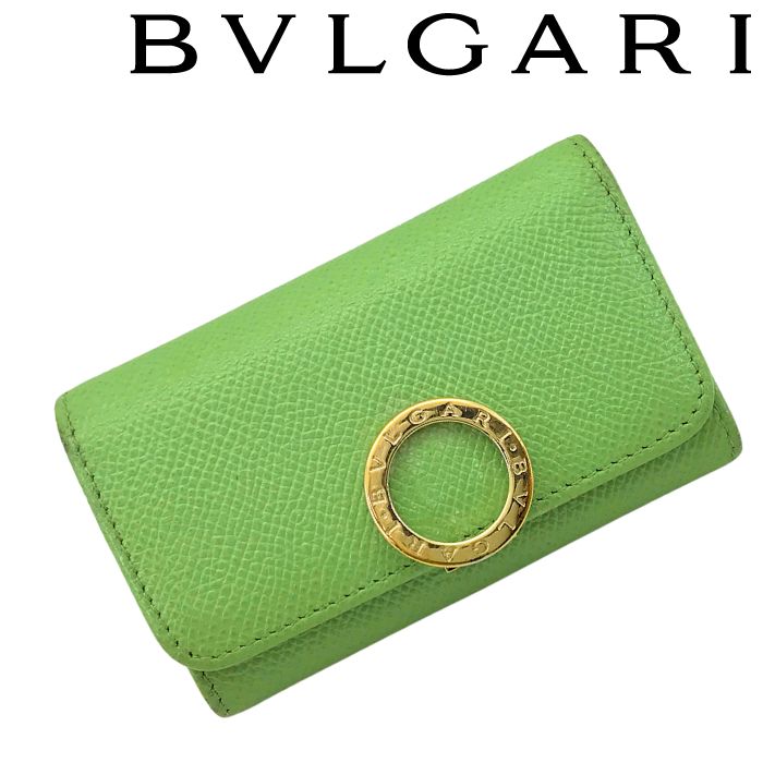 【中古】BVLGARI ブルガリ キーケース 6連【非常に良い】ミントグリーン ブルガリブルガリ レザー 鍵入れ レディース メンズ ブランド r-bv-k-p250617-01