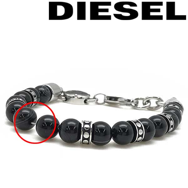 DIESEL ブレスレット DX1163040 ブラック/シルバー Men's 