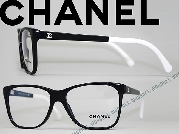 楽天市場 シャネル メガネフレーム ブラック ホワイト Chanel 眼鏡 めがね 0ch 3230 C501 ブランド レディース 女性用 度付き 伊達 老眼鏡 カラー パソコン用pcメガネレンズ交換対応 Woodnet 楽天市場店