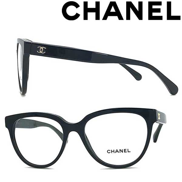 Chanel メガネフレーム シャネル ブラック ブランド 高級 0ch 3394 C622 お洒落 レディース 眼鏡
