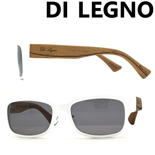 ウッドサングラス 木製 DI LEGNO ディ・レーニョ メンズ&レディース Premium Design ホワイト&times;ウッド【天然木製：欅】グレー DIL-1004S-WHI-GRA75A-KEY UVカット｜WOODNET　店
