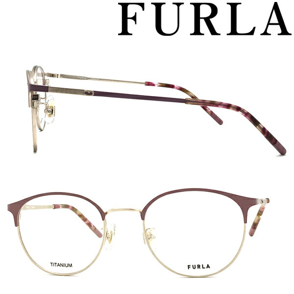 FURLA メガネフレーム フルラ レディース シャーリングブラウンゴールド&times;マットスモーキーピンク 眼鏡 VFU-613J-08M9 ブランド｜WOODNET　店
