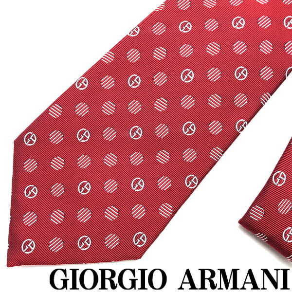 GIORGIO ARMANI ネクタイ ジョルジオアルマーニ メンズ シルク レッド 赤 【剣先幅:8cm】 360054-916-00074 ブランド【ネクタイまとめ買い割引実施中】2点→1,000円off／3点→2,000円off