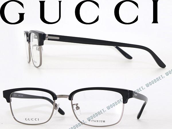 【楽天市場】GUCCI 眼鏡 ブラック×シルバー サーモント型 グッチ メガネフレーム めがね GG-9688J-U32 WN0054