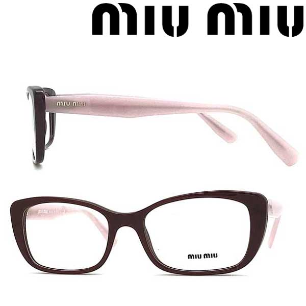 プレゼント用ラッピング対応 眼鏡 Since Miu 度付き 伊達メガネ用 老眼鏡 カラーレンズへの交換可能 各プランをご用意 豊富な実績で安心サポート Miu ミュウミュウ メガネフレーム バーガンディー ピンク メガネフレーム レディース 01 ミュウミュウ 0mu