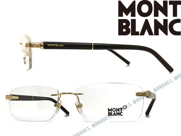 【楽天市場】【人気モデル】MONT BLANC メガネフレーム モンブラン めがね 縁無し/フチ無し ゴールド×ブラック ツーポイント型 眼鏡